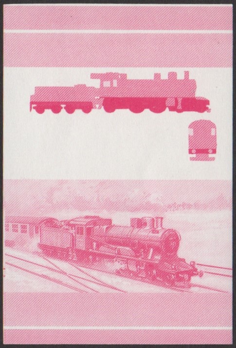 Nukufetau 1st Series 1c 1900 Class XV 4-4-2 Locomotive Stamp Red Stage Color Proof