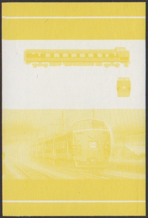 Nukufetau 1st Series 70c 1968 J.N.R. Class 381 9-car Train Locomotive Stamp Yellow Stage Color Proof