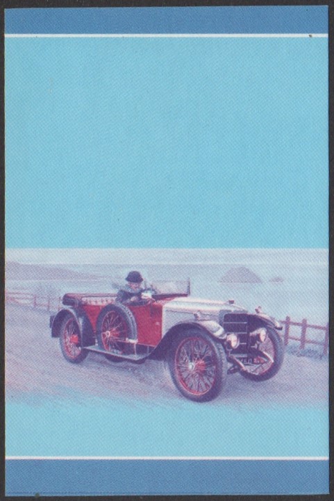 Nukufetau 2nd Series 10c 1911 Vauxhall Prince Henry Automobile Stamp Blue-Red Stage Color Proof