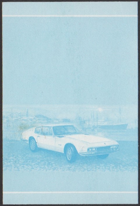 Nukufetau 2nd Series 50c 1967 Monteverdi Automobile Stamp Blue Stage Color Proof