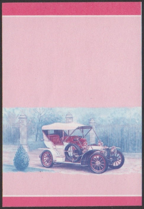 Nukufetau 2nd Series 5c 1904 Mercedes 28 PS Automobile Stamp Blue-Red Stage Color Proof