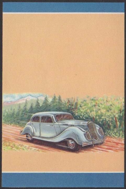 Nukufetau 2nd Series 60c 1938 Panhard Dynamic Automobile Stamp All Colors Stage Color Proof