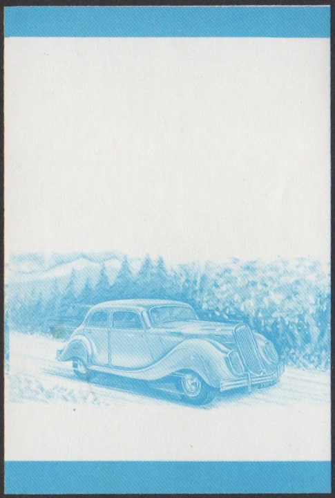 Nukufetau 2nd Series 60c 1938 Panhard Dynamic Automobile Stamp Blue Stage Color Proof