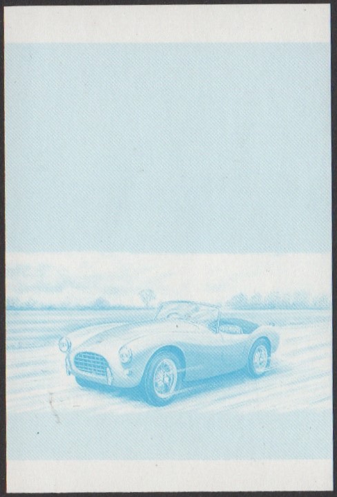 Nukufetau 2nd Series 75c 1960 A.C. Ace Automobile Stamp Blue Stage Color Proof