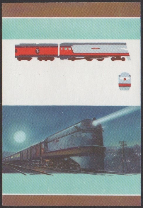 Nukufetau 2nd Series $1.50 1935 Chicago Milwaukee St.Paul & Pacific Class A 4-4-2 Locomotive Stamp All Colors Stage Color Proof