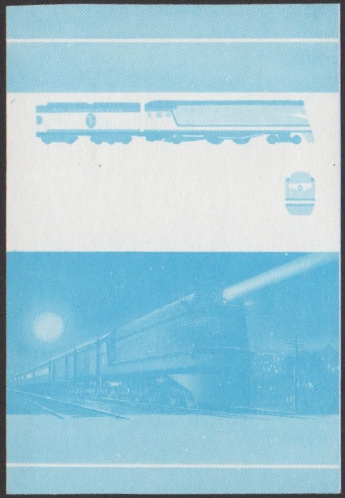 Nukufetau 2nd Series $1.50 1935 Chicago Milwaukee St.Paul & Pacific Class A 4-4-2 Locomotive Stamp Blue Stage Color Proof