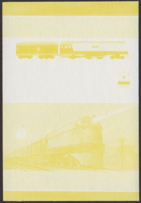 Nukufetau 2nd Series $1.50 1935 Chicago Milwaukee St.Paul & Pacific Class A 4-4-2 Locomotive Stamp Yellow Stage Color Proof