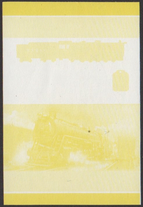 Nukufetau 2nd Series 60c 1936 Union Railroad Class S-7 0-10-2 Locomotive Stamp Yellow Stage Color Proof