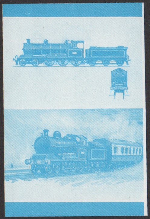Nukufetau 3rd Series 10c 1905 LNWR Experiment Class 4-6-0 Locomotive Stamp Blue Stage Color Proof