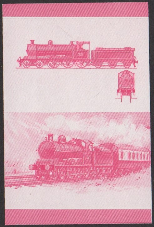 Nukufetau 3rd Series 10c 1905 LNWR Experiment Class 4-6-0 Locomotive Stamp Red Stage Color Proof