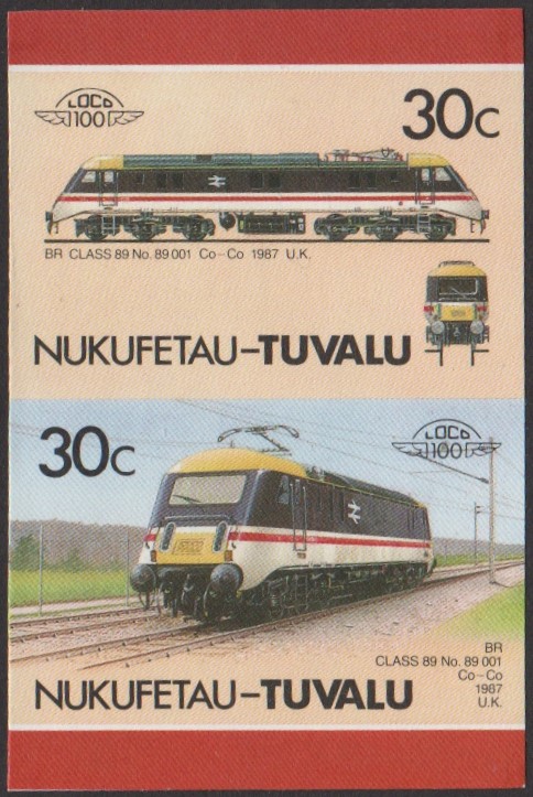 Nukufetau 3rd Series 30c 1987 BR Class 89 No. 89 001 Co-Co Locomotive Stamp Final Stage Color Proof