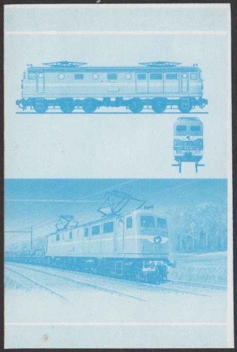 Nukufetau 3rd Series 50c 1956 New South Wales Government Railways Class 46 Co-Co Locomotive Stamp Blue Stage Color Proof