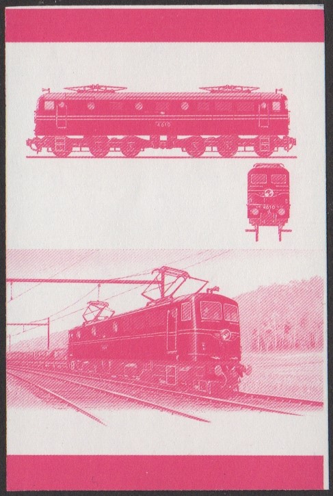 Nukufetau 3rd Series 50c 1956 New South Wales Government Railways Class 46 Co-Co Locomotive Stamp Red Stage Color Proof
