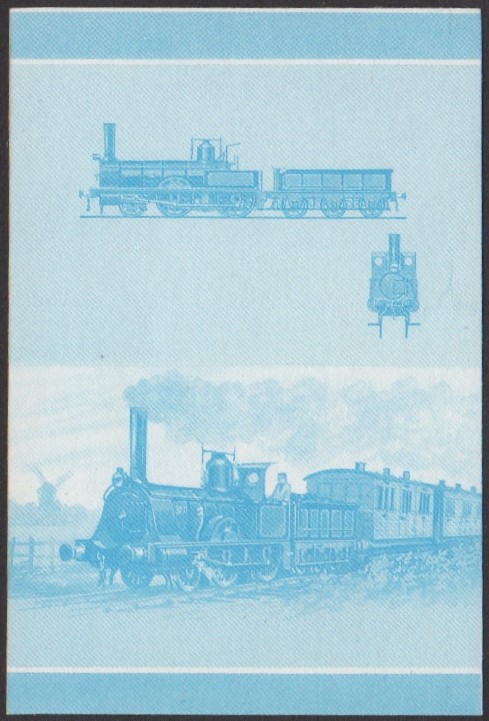 Nukufetau 3rd Series 5c 1859 ECR Class Y 2-4-0 Locomotive Stamp Blue Stage Color Proof