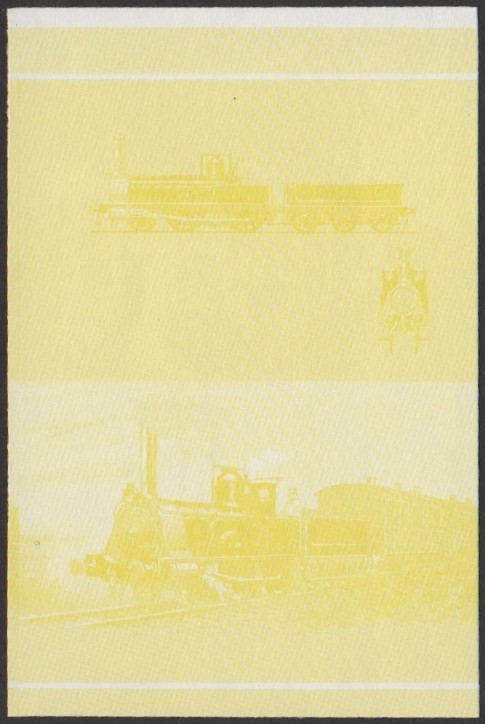 Nukufetau 3rd Series 5c 1859 ECR Class Y 2-4-0 Locomotive Stamp Yellow Stage Color Proof