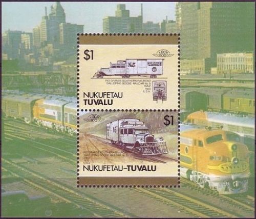 1987 Nukufetau Leaders of the World, Locomotives (3rd series) Souvenir Sheet