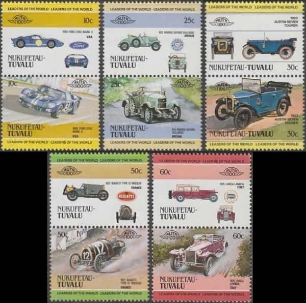 1984 Nukufetau Leaders of the World, Automobiles (1st series) Stamps