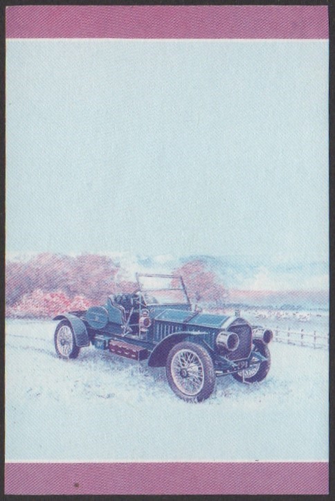 Nukulaelae 1st Series 35c 1907 Napier 60HP Touring Car Automobile Stamp Blue-Red Stage Color Proof