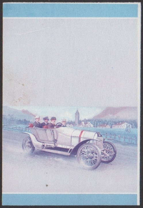 Nukulaelae 1st Series 50c 1910 Austro-Daimler Prince Henry Automobile Stamp Blue-Red Stage Color Proof