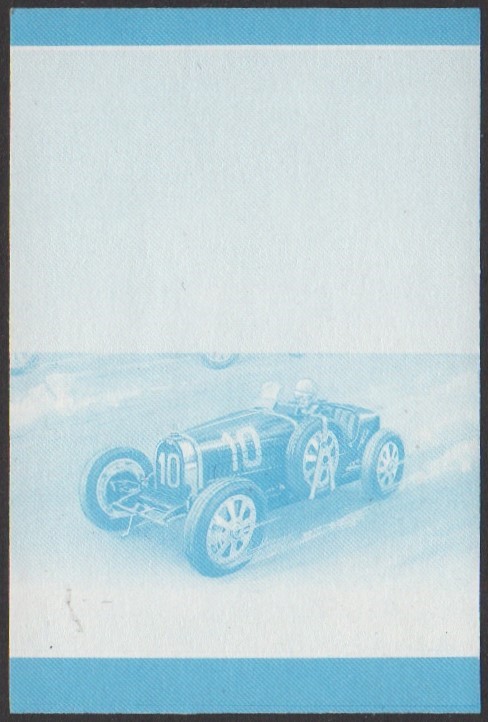 Nukulaelae 1st Series 5c 1924 Bugatti Type 35 Automobile Stamp Blue Stage Color Proof