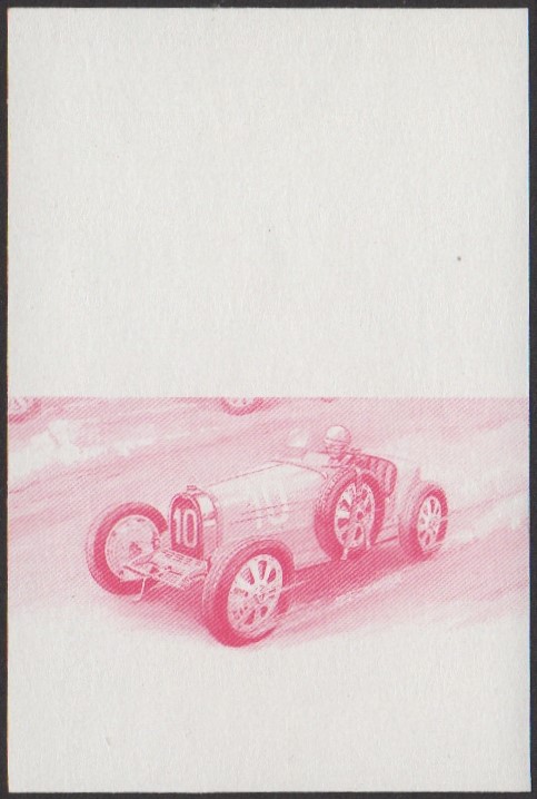 Nukulaelae 1st Series 5c 1924 Bugatti Type 35 Automobile Stamp Red Stage Color Proof