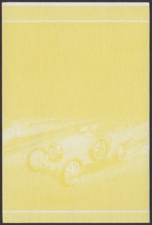 Nukulaelae 1st Series 5c 1924 Bugatti Type 35 Automobile Stamp Yellow Stage Color Proof