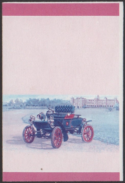 Nukulaelae 1st Series 70c 1901 Oldsmobile Curved Dash Buckboard Automobile Stamp Blue-Red Stage Color Proof