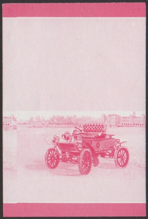 Nukulaelae 1st Series 70c 1901 Oldsmobile Curved Dash Buckboard Automobile Stamp Red Stage Color Proof