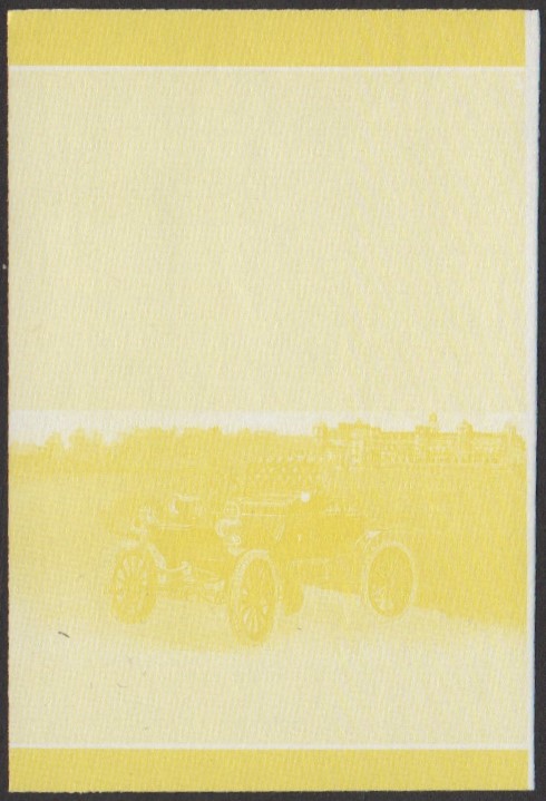 Nukulaelae 1st Series 70c 1901 Oldsmobile Curved Dash Buckboard Automobile Stamp Yellow Stage Color Proof