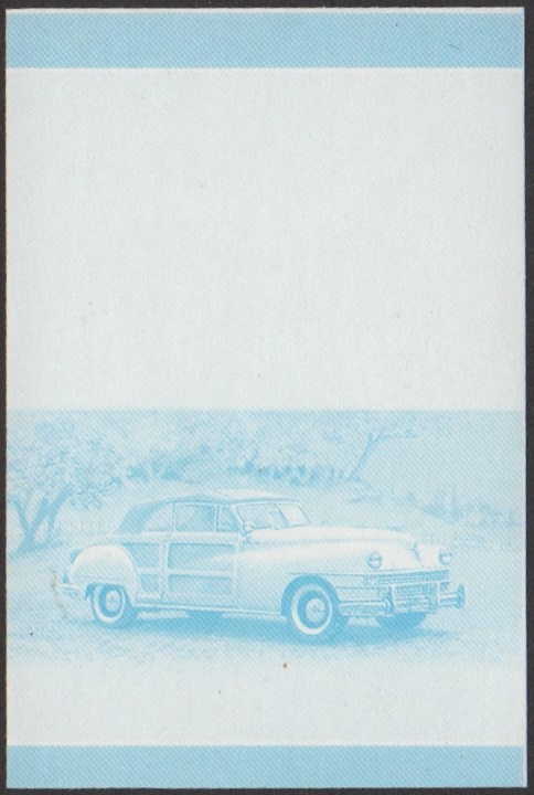 Nukulaelae 2nd Series $1.00 1948 Chrysler Town & Country Automobile Stamp Blue Stage Color Proof