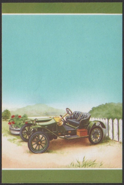 Nukulaelae 2nd Series 10c 1908 Sizaire-Naudin Automobile Stamp All Colors Stage Color Proof