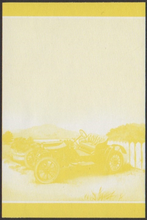 Nukulaelae 2nd Series 10c 1908 Sizaire-Naudin Automobile Stamp Yellow Stage Color Proof