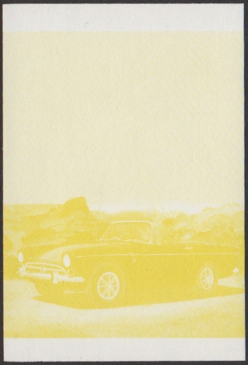 Nukulaelae 2nd Series 25c 1965 Sunbeam Tiger Automobile Stamp Yellow Stage Color Proof