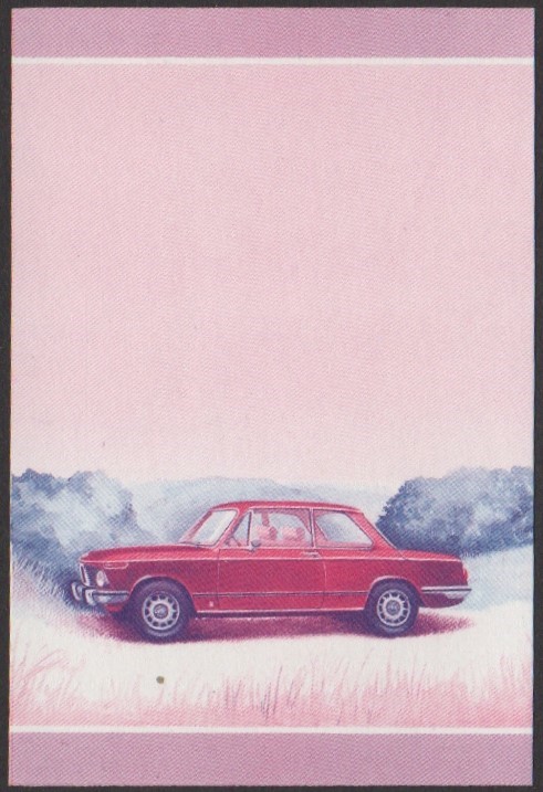 Nukulaelae 2nd Series 35c 1975 BMW 2002 TII Automobile Stamp Blue-Red Stage Color Proof