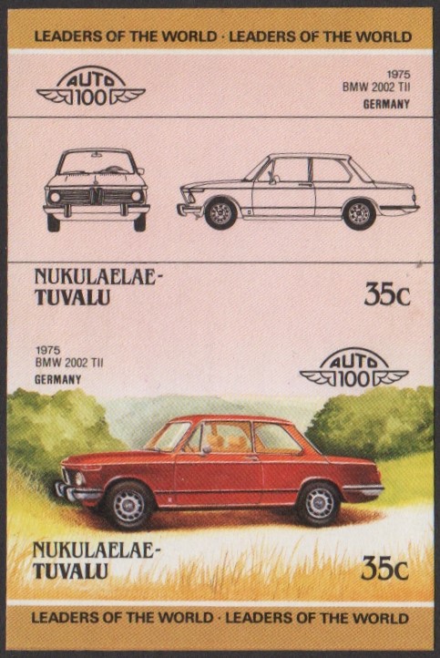Nukulaelae 2nd Series 35c 1975 BMW 2002 TII Automobile Stamp Final Stage Color Proof
