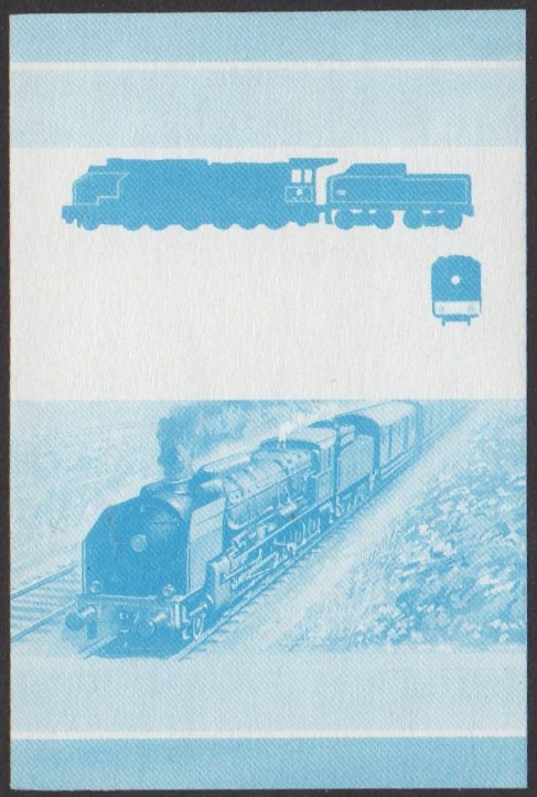 Nukulaelae 2nd Series 20c 1940 S.N.C.F. 160-A-1 2-12-0 Locomotive Stamp Blue Stage Color Proof