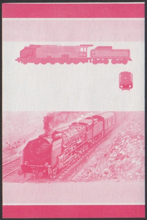 Nukulaelae 2nd Series 20c 1940 S.N.C.F. 160-A-1 2-12-0 Locomotive Stamp Red Stage Color Proof