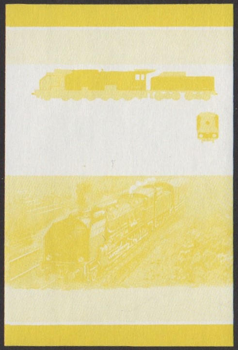 Nukulaelae 2nd Series 20c 1940 S.N.C.F. 160-A-1 2-12-0 Locomotive Stamp Yellow Stage Color Proof