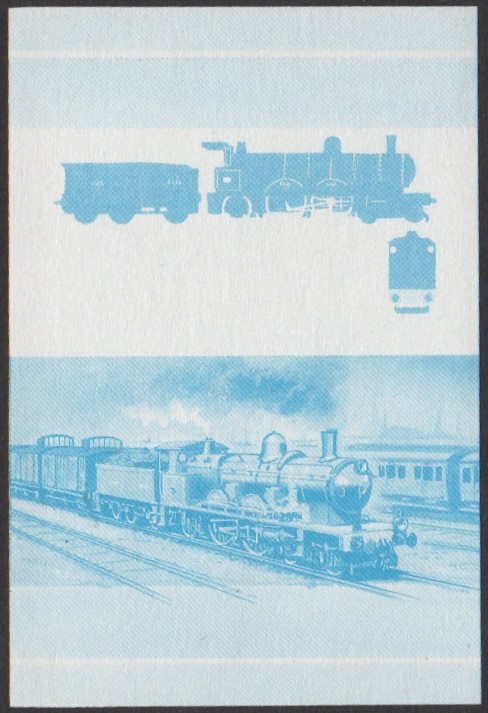 Nukulaelae 2nd Series 40c 1900 Nord De Glehn Atlantic 4-4-2 Locomotive Stamp Blue Stage Color Proof
