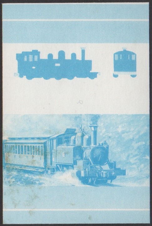 Nukulaelae 3rd Series $1.00 1897 V.R. Class Na 2-6-2 Locomotive Stamp Blue Stage Color Proof