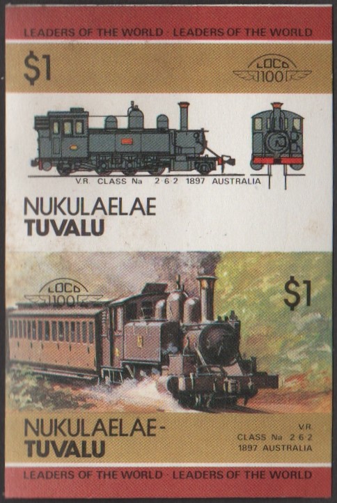 Nukulaelae 3rd Series $1.00 1897 V.R. Class Na 2-6-2 Locomotive Stamp Final Stage Color Proof
