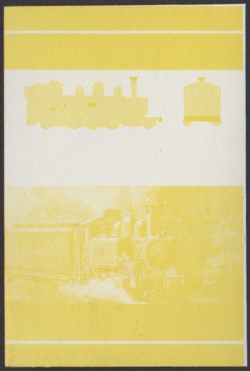 Nukulaelae 3rd Series $1.00 1897 V.R. Class Na 2-6-2 Locomotive Stamp Yellow Stage Color Proof