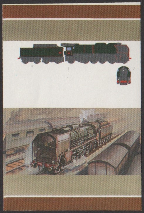 Nukulaelae 3rd Series 10c 1942 SNCF Class 141P 2-8-2 Locomotive Stamp All Colors Stage Color Proof