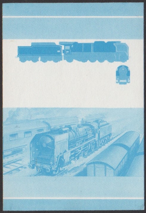 Nukulaelae 3rd Series 10c 1942 SNCF Class 141P 2-8-2 Locomotive Stamp Blue Stage Color Proof