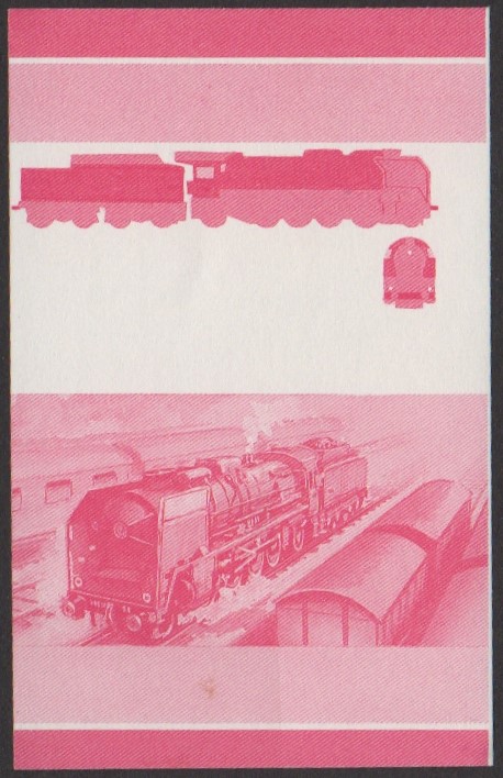 Nukulaelae 3rd Series 10c 1942 SNCF Class 141P 2-8-2 Locomotive Stamp Red Stage Color Proof