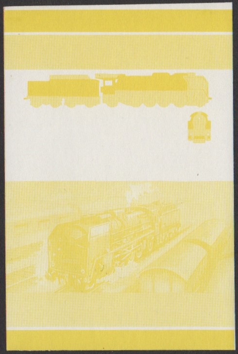 Nukulaelae 3rd Series 10c 1942 SNCF Class 141P 2-8-2 Locomotive Stamp Yellow Stage Color Proof