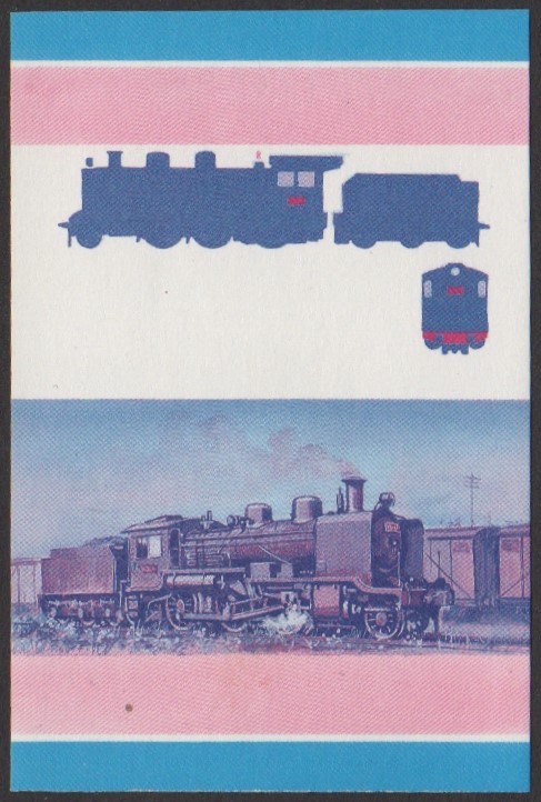Nukulaelae 3rd Series 50c 1914 J.N.R. Class 8620 2-6-0 Locomotive Stamp Blue-Red Stage Color Proof