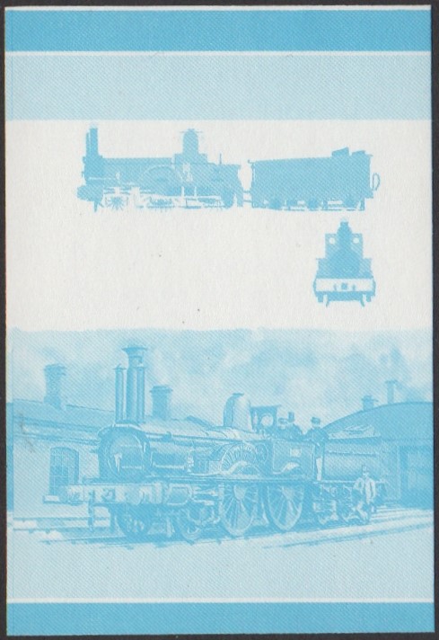 Nukulaelae 4th Series $1.00 1859 Undine Class 2-4-0 Locomotive Stamp Blue Stage Color Proof