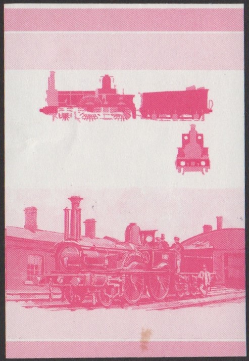 Nukulaelae 4th Series $1.00 1859 Undine Class 2-4-0 Locomotive Stamp Red Stage Color Proof