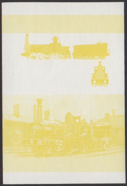 Nukulaelae 4th Series $1.00 1859 Undine Class 2-4-0 Locomotive Stamp Yellow Stage Color Proof